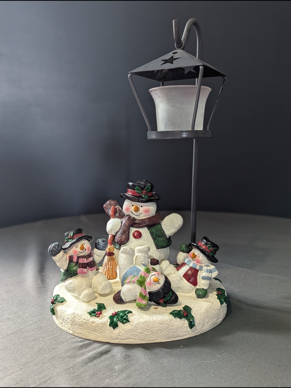 Traditions Vintage Whimsical Snowman Family Tealight Decor Nostalgic Christmas